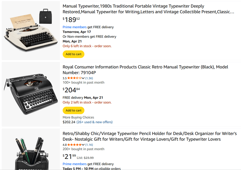 vintage typewriter